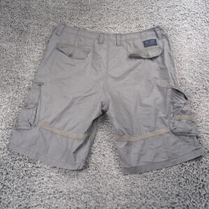Ecko Shorts Men 36 Gray Khaki Baggy Flap Pockets Streetwear Cargo Y2K Casual